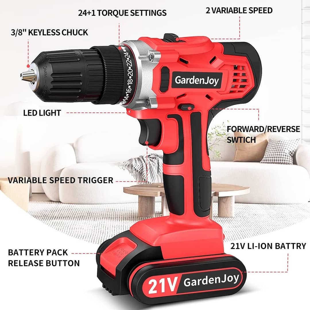 gardenjoy cordless power drill set review