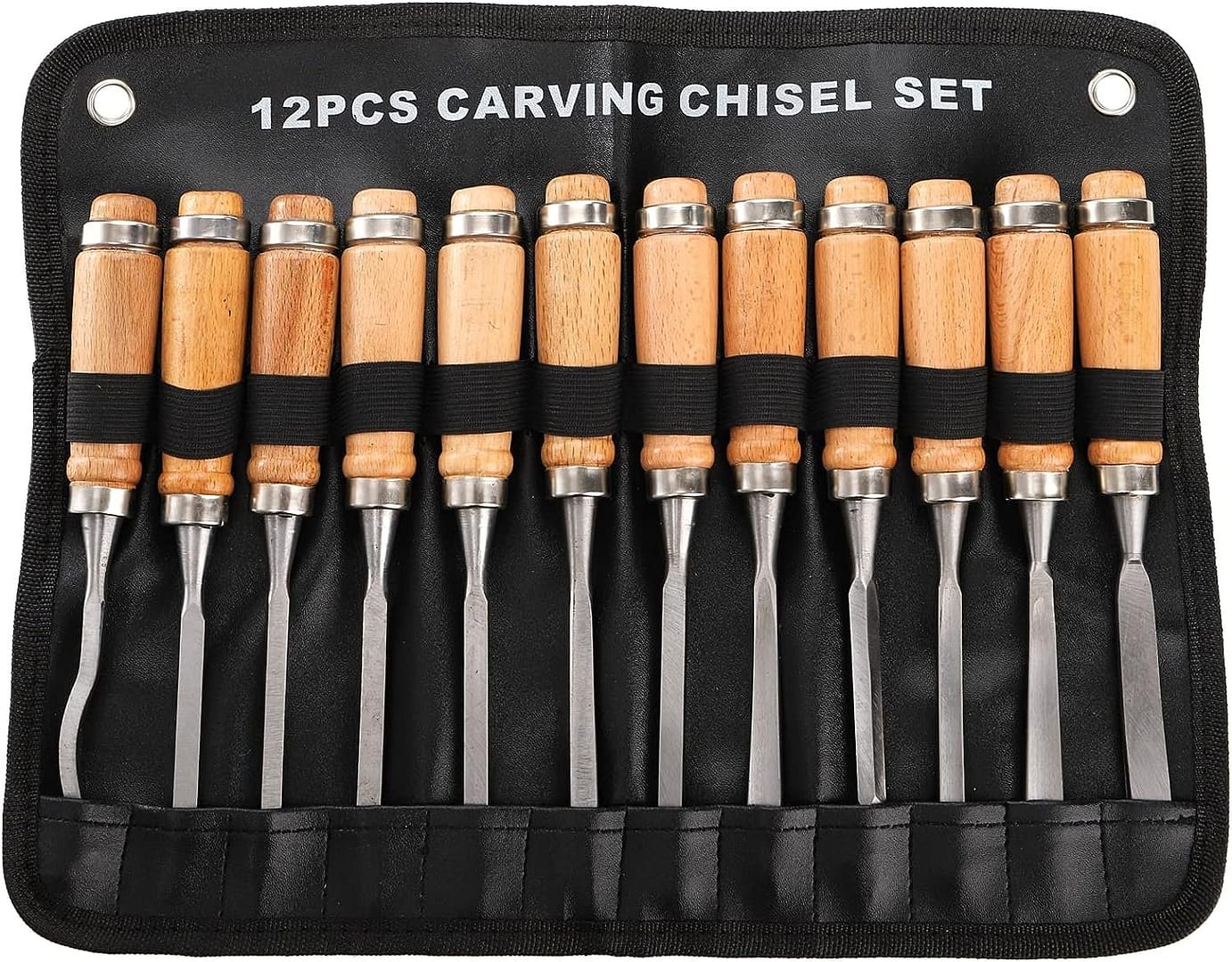dicunoy 12 pcs wood carving tools gouges woodworking chisels full size wood carving knifes for beginner hobbyists profes 2