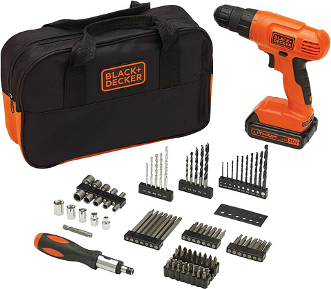 blackdecker 20v max powerconnect cordless drill kit 100 pc kit bdc120va100 orange review