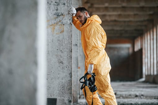 Man in chemical PPE