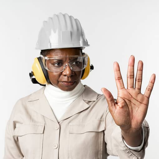 Woman wearing PPE
