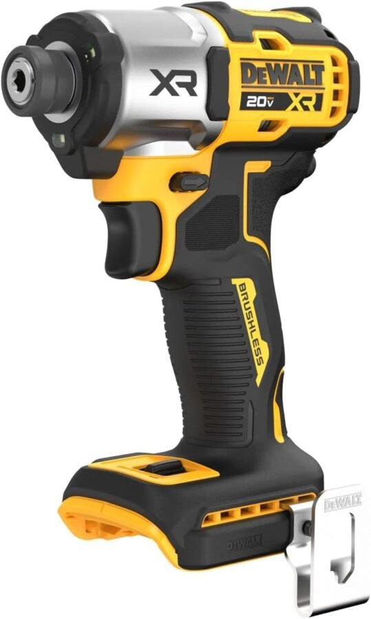 DEWALT 20V MAX XR Impact Driver, Brushless, 1/4, 3-Speed, Bare Tool Only (DCF845B), Yellow, Black