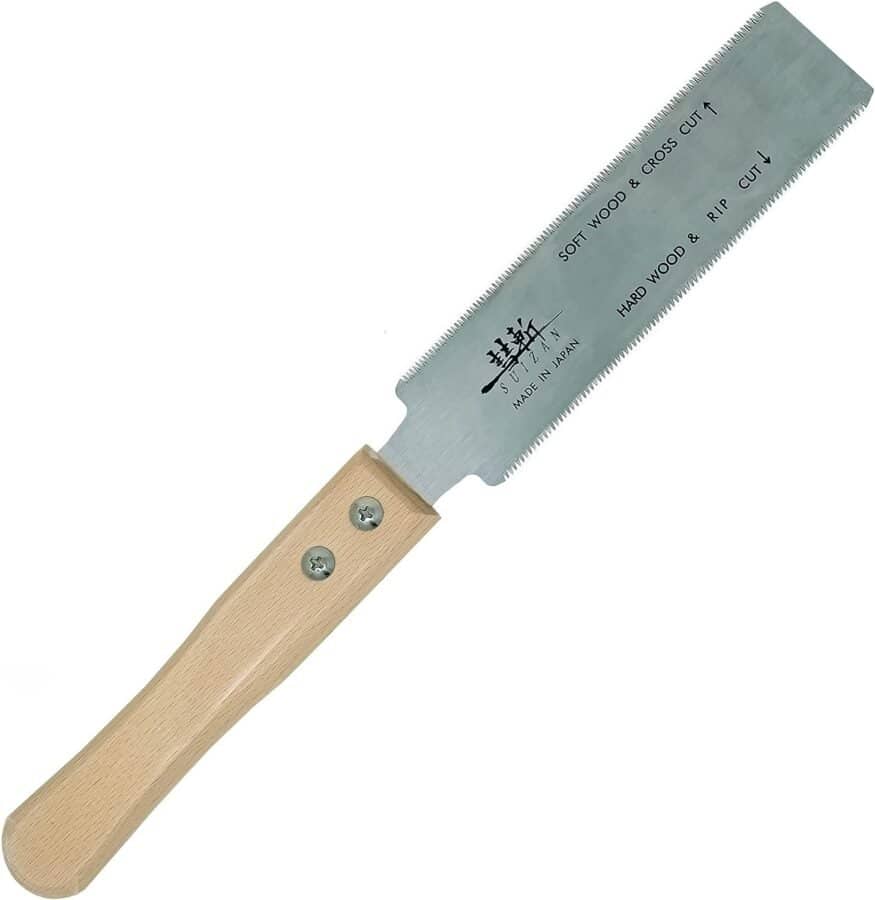 SUIZAN Japanese Pull Saw Ryoba 6 Inch Replaceable Small Hand Saw Flexible Flush Cut Trim Saw for Hardwood and Softwood