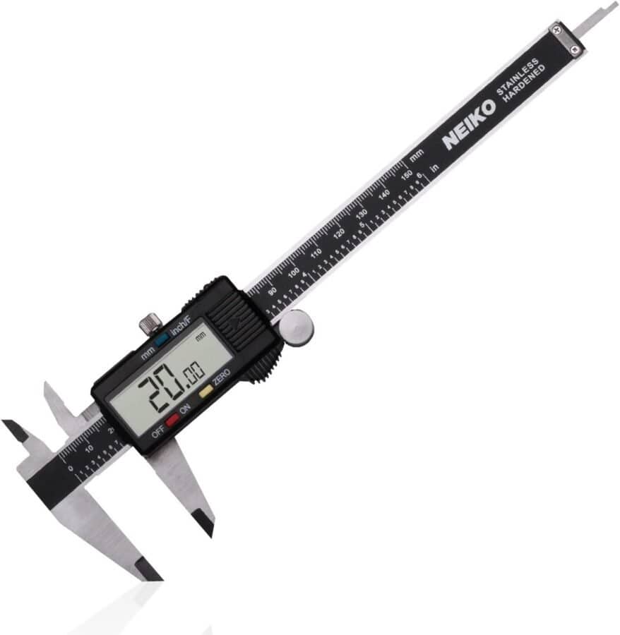 NEIKO 01407A Electronic Digital Caliper Measuring Tool, 0 - 6 Inches Stainless Steel Construction with Large LCD Screen Quick Change Button for Inch Fraction Millimeter Conversions, Digital Caliper Measuring Tool