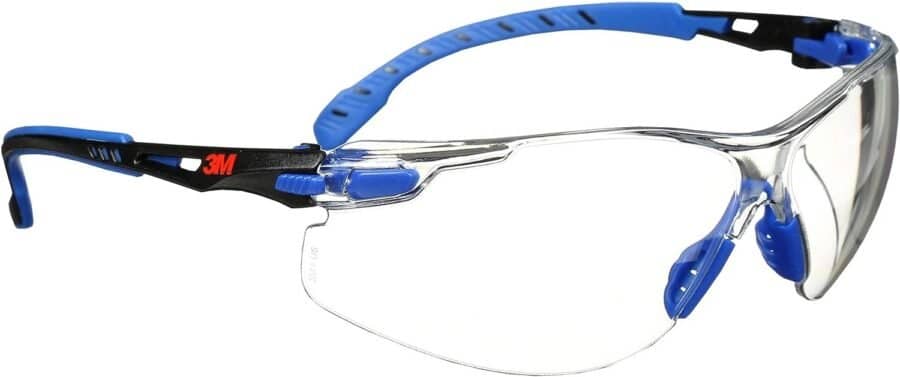 3M Safety Glasses Solus 1000 Series ANSI Z87 Scotchgard Anti-Fog Clear Lens Low Profile Blue/Black Frame