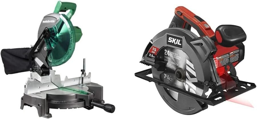 Metabo HPT 10-Inch Miter Saw | Single Bevel | Compound | 15-Amp Motor | C10FCGS  SKIL 15 Amp 7-1/4 Inch Circular Saw with Single Beam Laser Guide - 5280-01