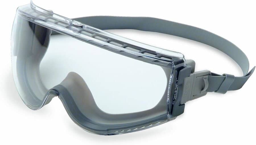 Honeywell UVEX Stealth Safety Goggles with Clear Uvextreme Anti-Fog Lens, Gray Body  Neoprene Headband (S3960C), Universal