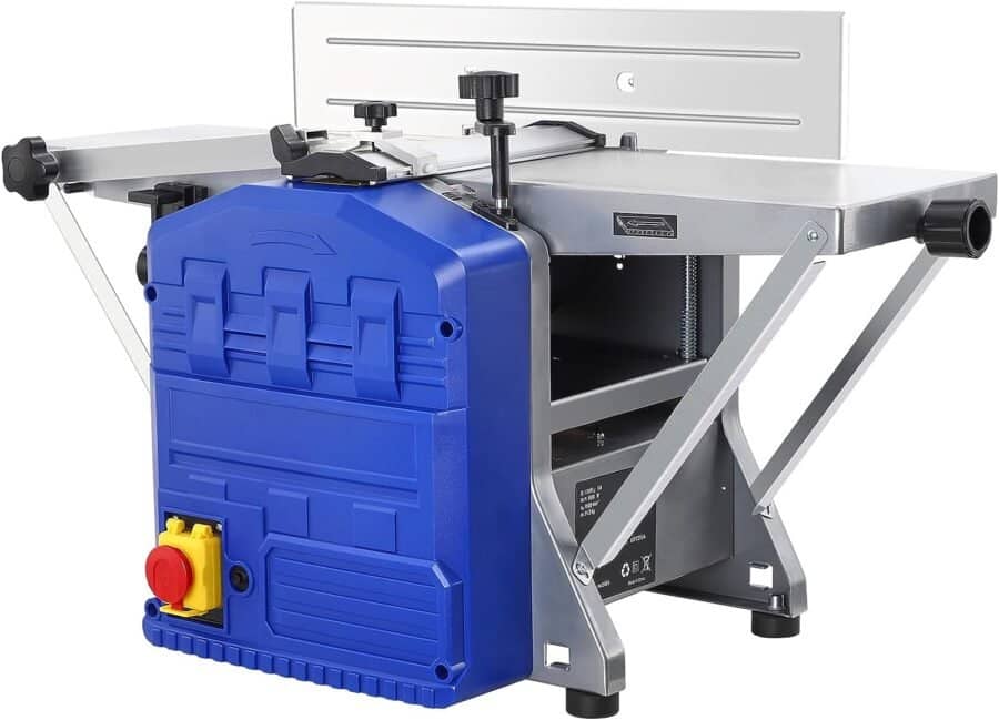 Power Benchtop Planer, Garvee 1250W Powerful Benchtop Planer Worktable Thickness Planer with Low Noise for both Hard  Soft Wood Planing  Thicknessing