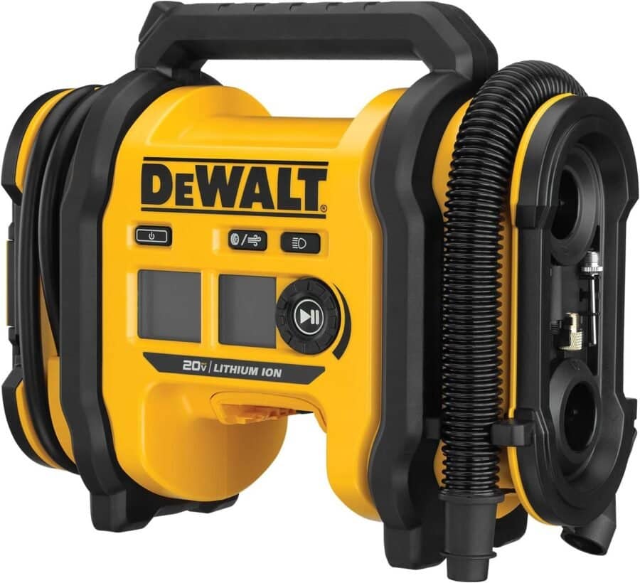 DEWALT 20V MAX Tire Inflator, Compact and Portable, Automatic Shut Off, LED Light, Bare Tool Only (DCC020IB)