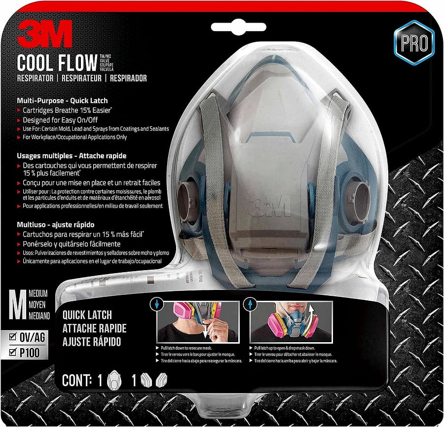 3M Pro MultiPurpose Respirator with Quick Latch, Medium