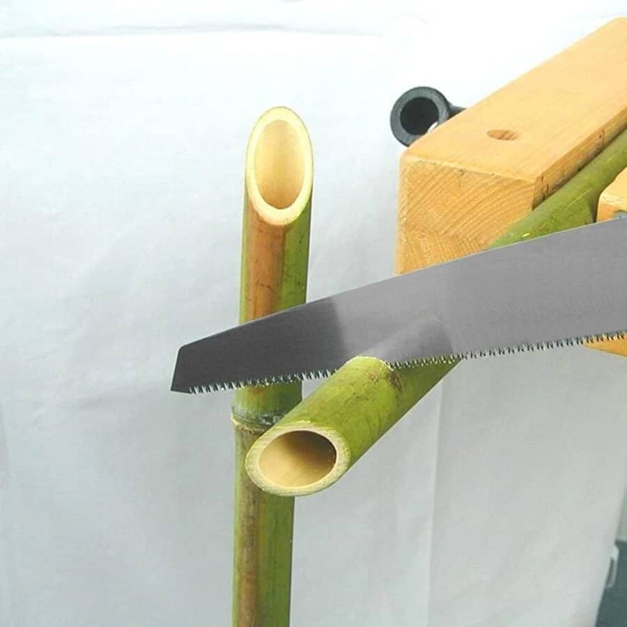 KAKURI Japanese Pull Saw for Bamboo Cutting 8-1/4 Razor Sharp Japanese Steel Blade, Hand Bamboo Saw with Blade Cover Case, Made in JAPAN