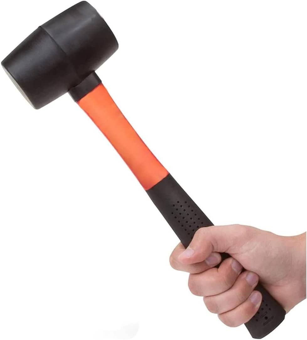 Edward Tools Rubber Mallet Hammer 16 oz - Durable Eco-friendly Rubber Hammer Head for Camping, Flooring, Tent Stakes, Woodworking, Soft Blow Tasks without Damage - Ergonomic Grip Handle