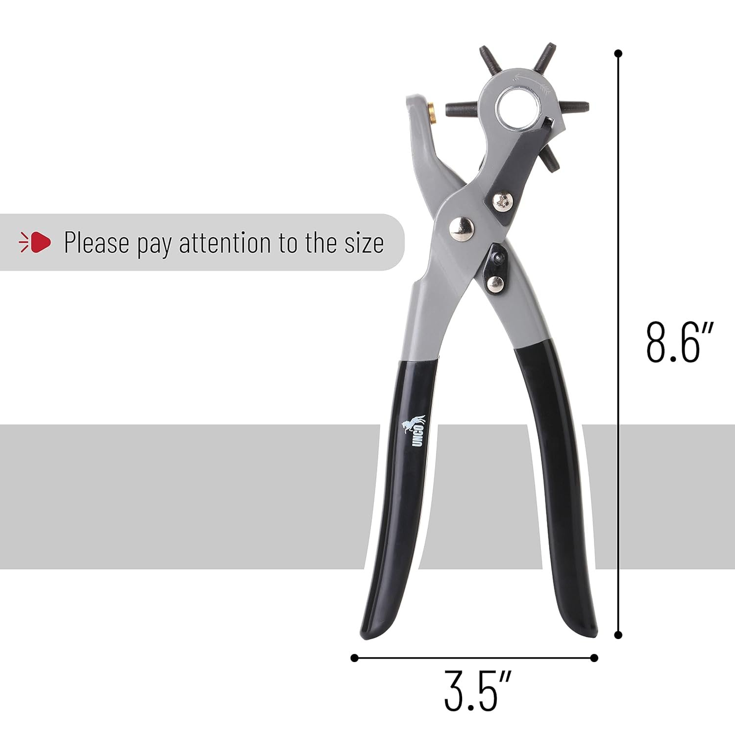 UNCO- Leather Hole Punch Tool, Multi Hole Sizes, Belt Hole Puncher for Belts, Belt Puncher for Leather